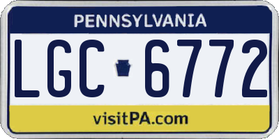 PA license plate LGC6772