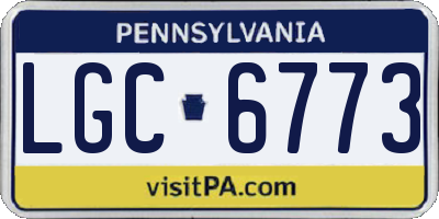 PA license plate LGC6773