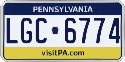 PA license plate LGC6774