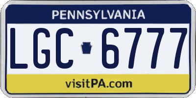 PA license plate LGC6777