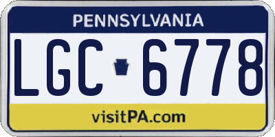 PA license plate LGC6778