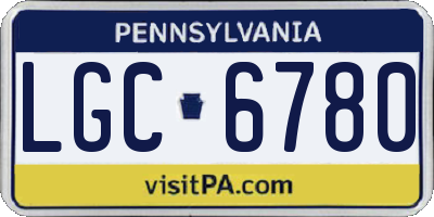 PA license plate LGC6780