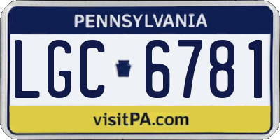PA license plate LGC6781