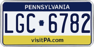 PA license plate LGC6782