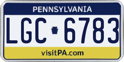 PA license plate LGC6783