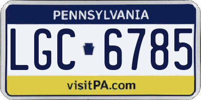 PA license plate LGC6785