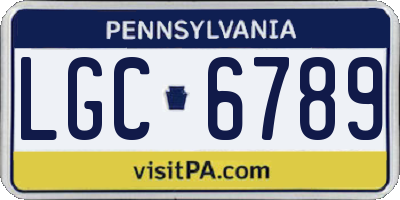 PA license plate LGC6789