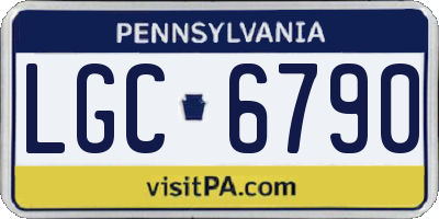 PA license plate LGC6790