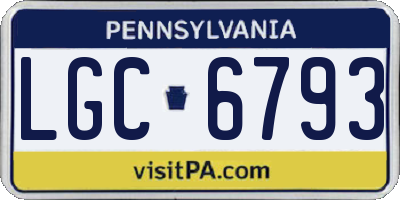 PA license plate LGC6793