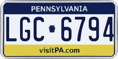 PA license plate LGC6794