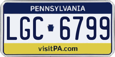PA license plate LGC6799