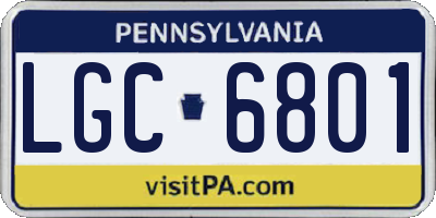 PA license plate LGC6801
