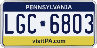 PA license plate LGC6803