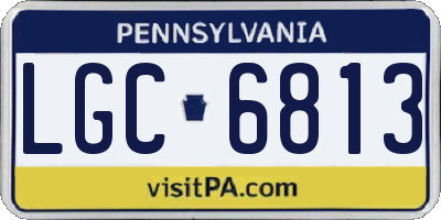 PA license plate LGC6813