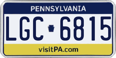 PA license plate LGC6815