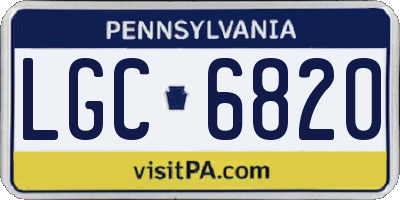 PA license plate LGC6820