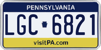 PA license plate LGC6821