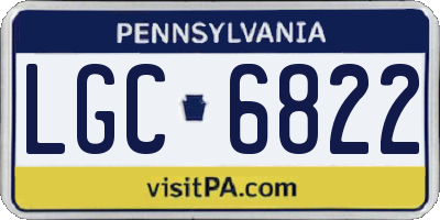 PA license plate LGC6822