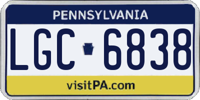 PA license plate LGC6838