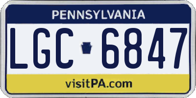 PA license plate LGC6847