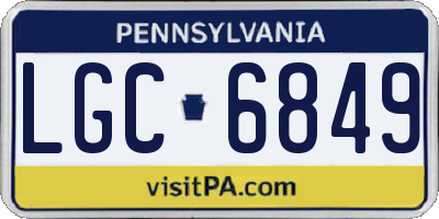 PA license plate LGC6849