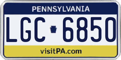 PA license plate LGC6850