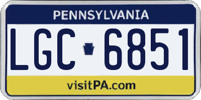 PA license plate LGC6851