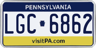 PA license plate LGC6862