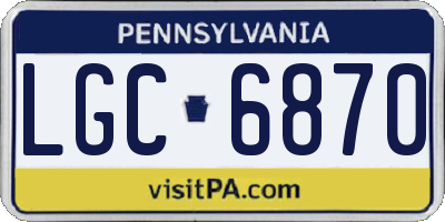 PA license plate LGC6870