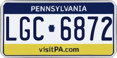 PA license plate LGC6872