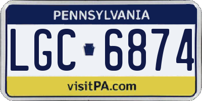 PA license plate LGC6874