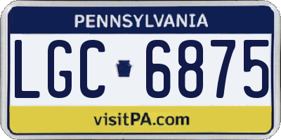 PA license plate LGC6875