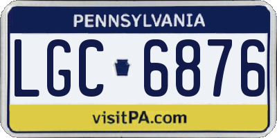 PA license plate LGC6876