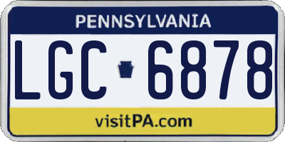 PA license plate LGC6878