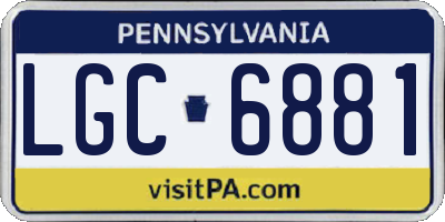PA license plate LGC6881