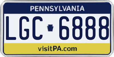 PA license plate LGC6888