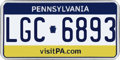 PA license plate LGC6893