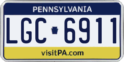 PA license plate LGC6911