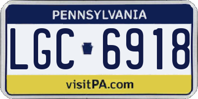 PA license plate LGC6918