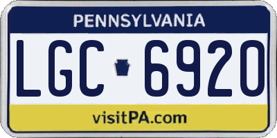 PA license plate LGC6920