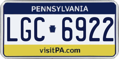 PA license plate LGC6922