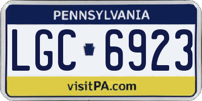 PA license plate LGC6923