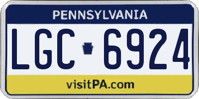 PA license plate LGC6924
