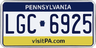 PA license plate LGC6925