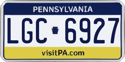 PA license plate LGC6927