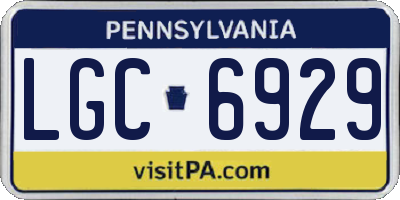 PA license plate LGC6929