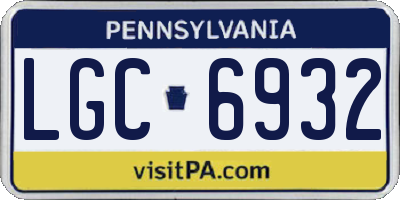 PA license plate LGC6932