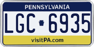 PA license plate LGC6935
