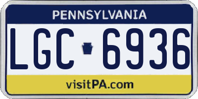 PA license plate LGC6936