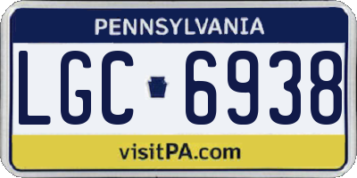 PA license plate LGC6938